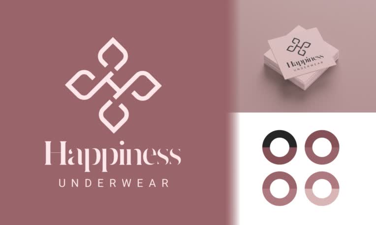 طراحی لوگوی مجموعه Happiness Underwear (فروش لباس زیر)