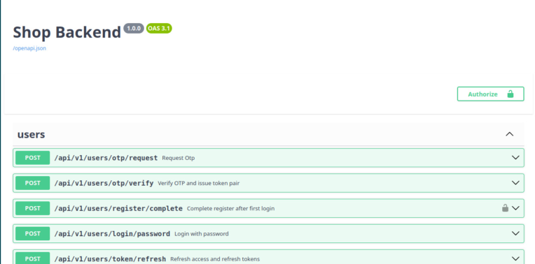 بک اند سایت فروشگاهی با fastapi