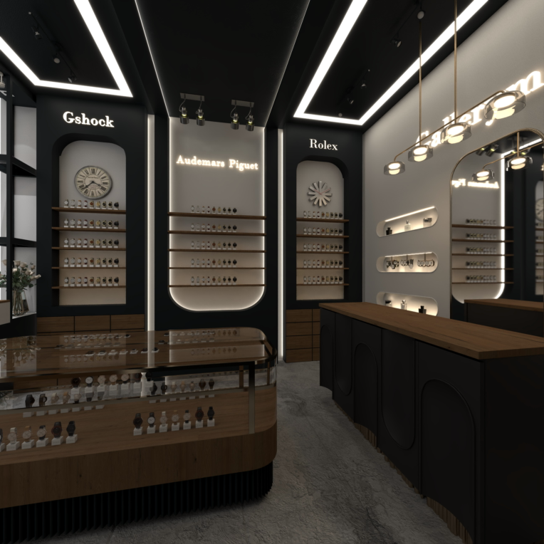 طراحی گالری ساعت مدرن در تهران