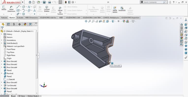 نمونه کار سالیدورکس/solidworks