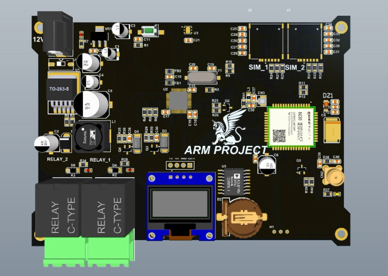 طراحی برد مبتنی بر STM32F103 با ماژول GSM MC60