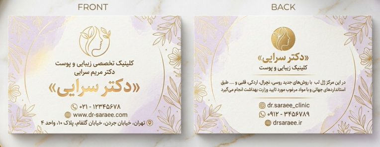 طراحی کارت ویزیت برای کلینیک زیبایی، با استفاده از فتوشاپ
