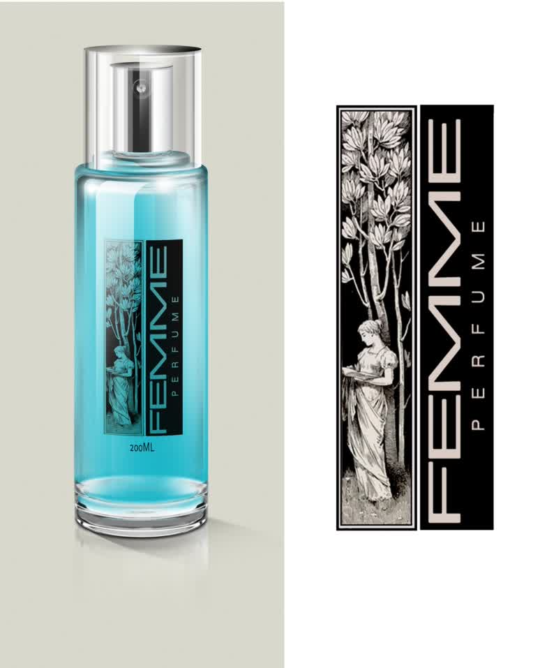 ارایه طرح برای لیبل شیشه ی عطر