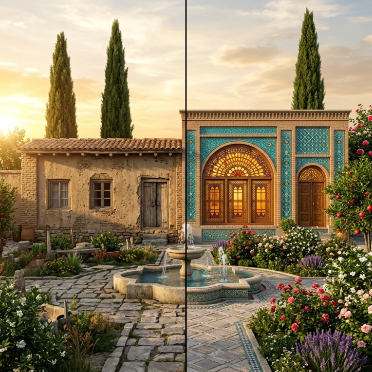 بازطراحی ساختمان (قبل و بعد - مدرن‌سازی خانه سنتی)