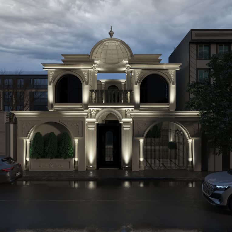 طراحی نمای ویلایی کلاسیک(مدلسازی_رندرینگ)