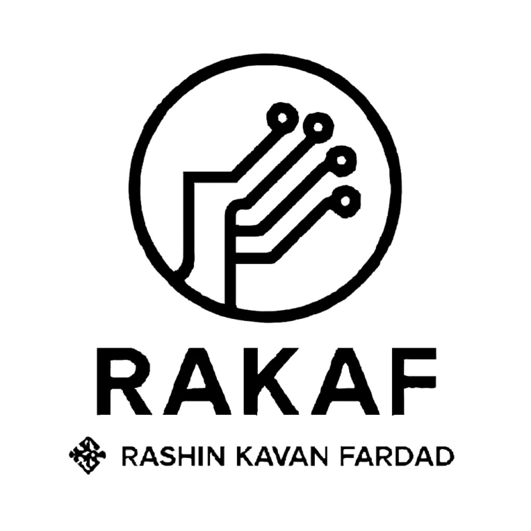لوگوی سازمانی مینیمال و مدرن برای راشین کاوان فرداد (RAKF Fiber Optics)