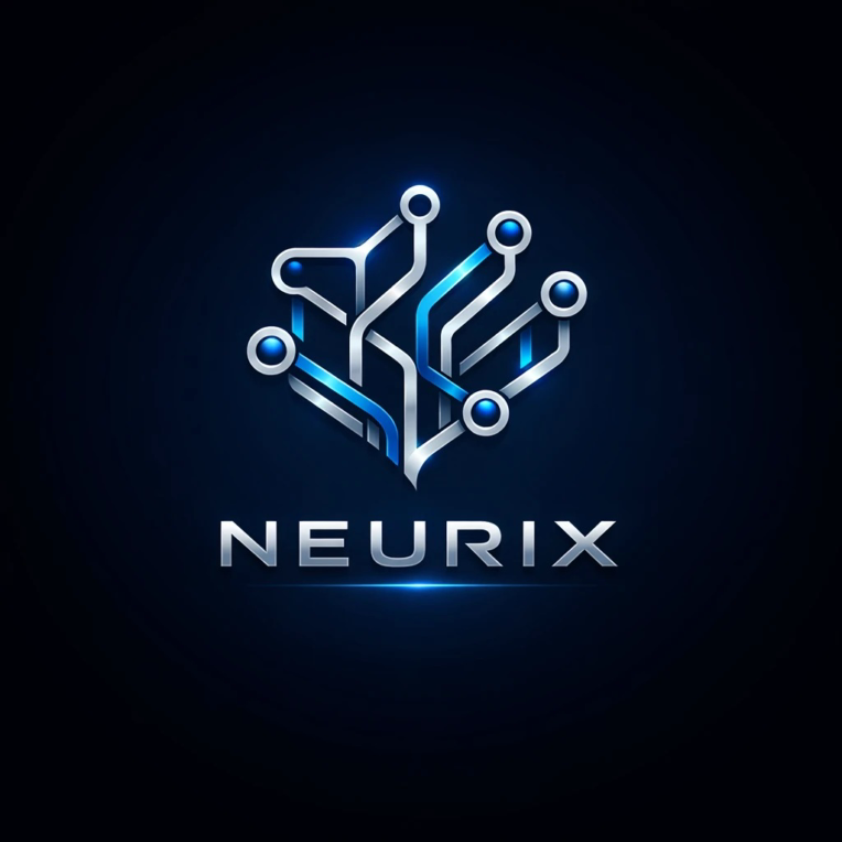 طراحی لوگوی تکنولوژیک و مفهومی برای برند NEURIX (هوش مصنوعی و نوروساینس)