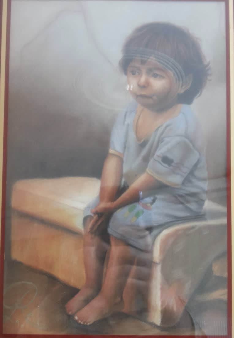 نقاشی با تکنیک پاستل مدادی و گچی