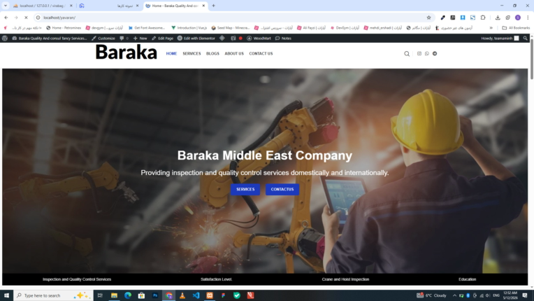 وبسایت شرکتی خدمات و مشاوره در زمینه نفت و گازو ایمنی واقع در ایران وامارات