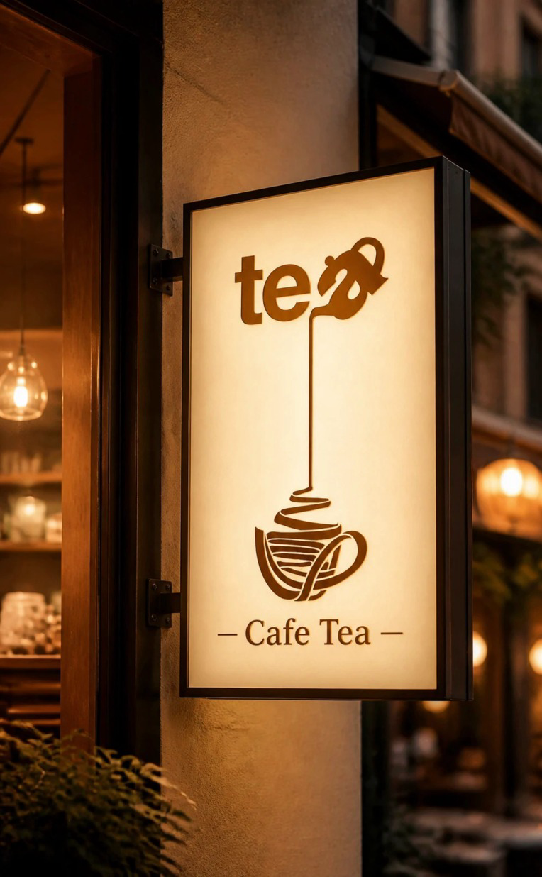 طراحی تابلو برای کافه tea با درنظر گرفن اِلِمان‌های بصری مناسب