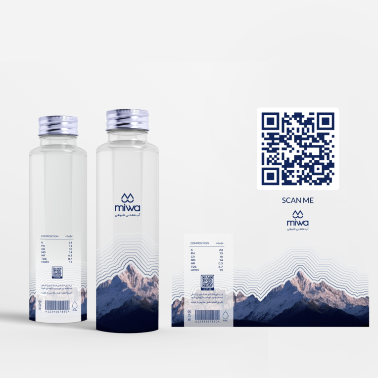 طراحی لیبل شفاف برای بطری آب معدنی