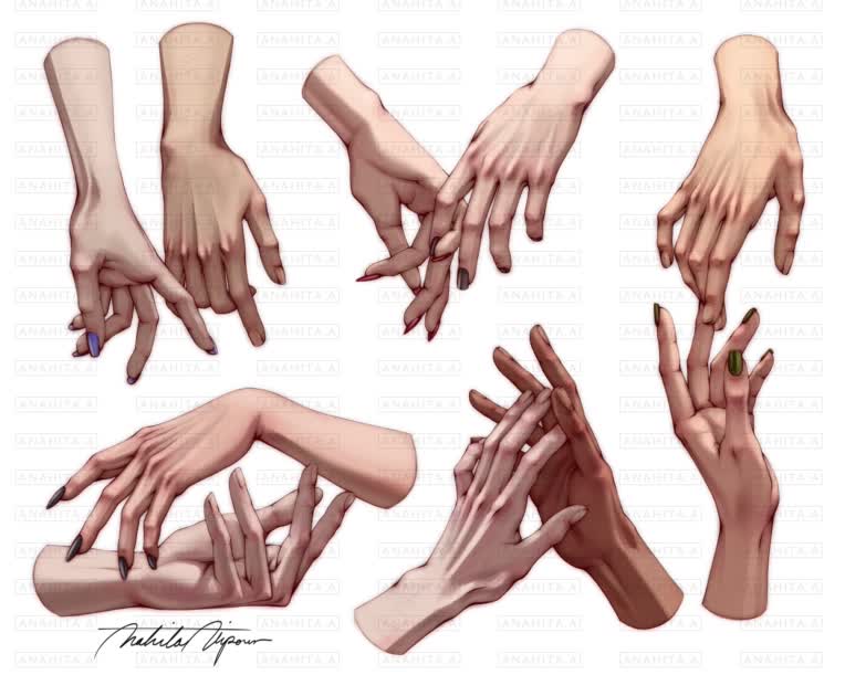 تمرین آناتومی/دست (hand study)