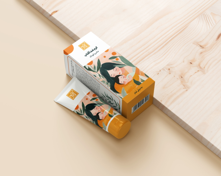 طراحی بسته بندی برای کرم ضد آفتاب مادر و کودک