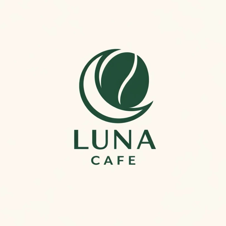 لوگو  مینیمال و مدرن Luna cafe