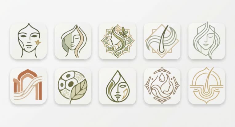 طراحی لوگو مینیمال خدمات پوست و مو
