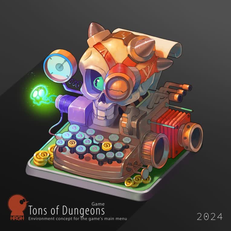 طراحی محیط برای منو اصلی بازی Tons of Dungeons