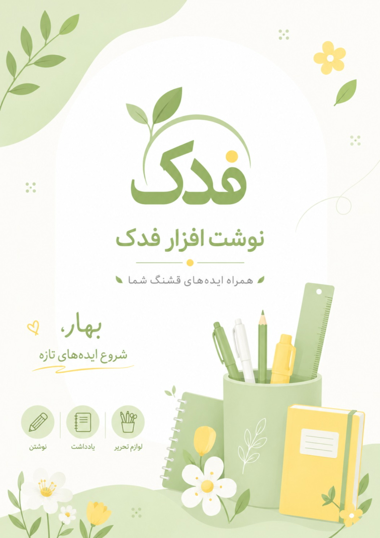 طراحی پوستر برای نوشت افزار فدک