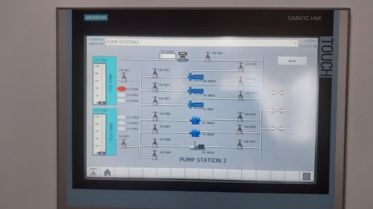 طراحی و ساخت تابلو PLC به همراه HMI برای پمپ خانه