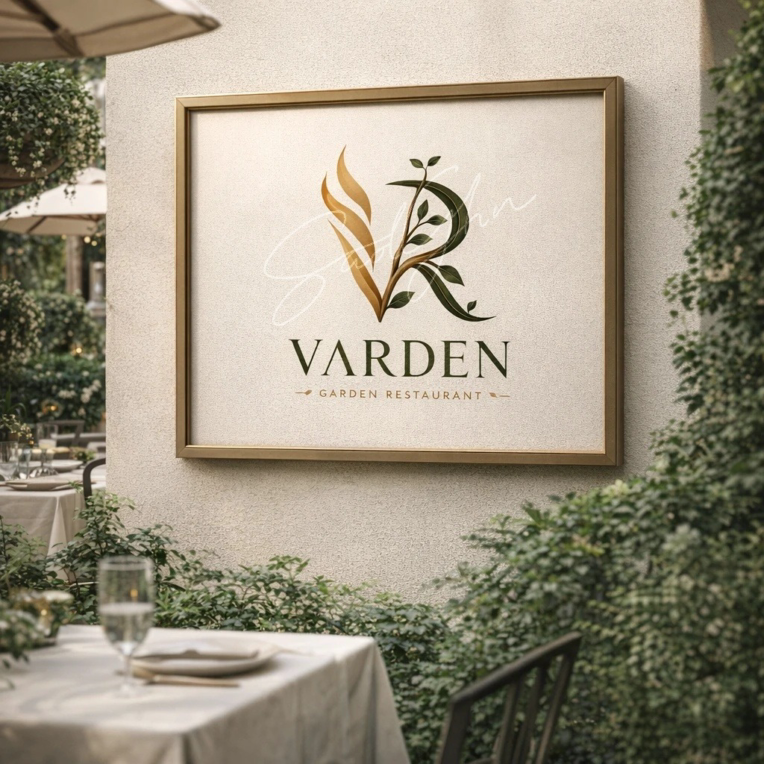 طراحی لوگو باغ رستوران VARDEN| جایی که شعله‌های طعم، باغ آرامش را روشن می‌کنند!