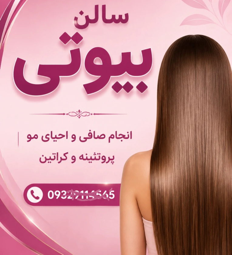 طراحی تبلیغات تراکت جهت انجام کار کراتین و احیا موها