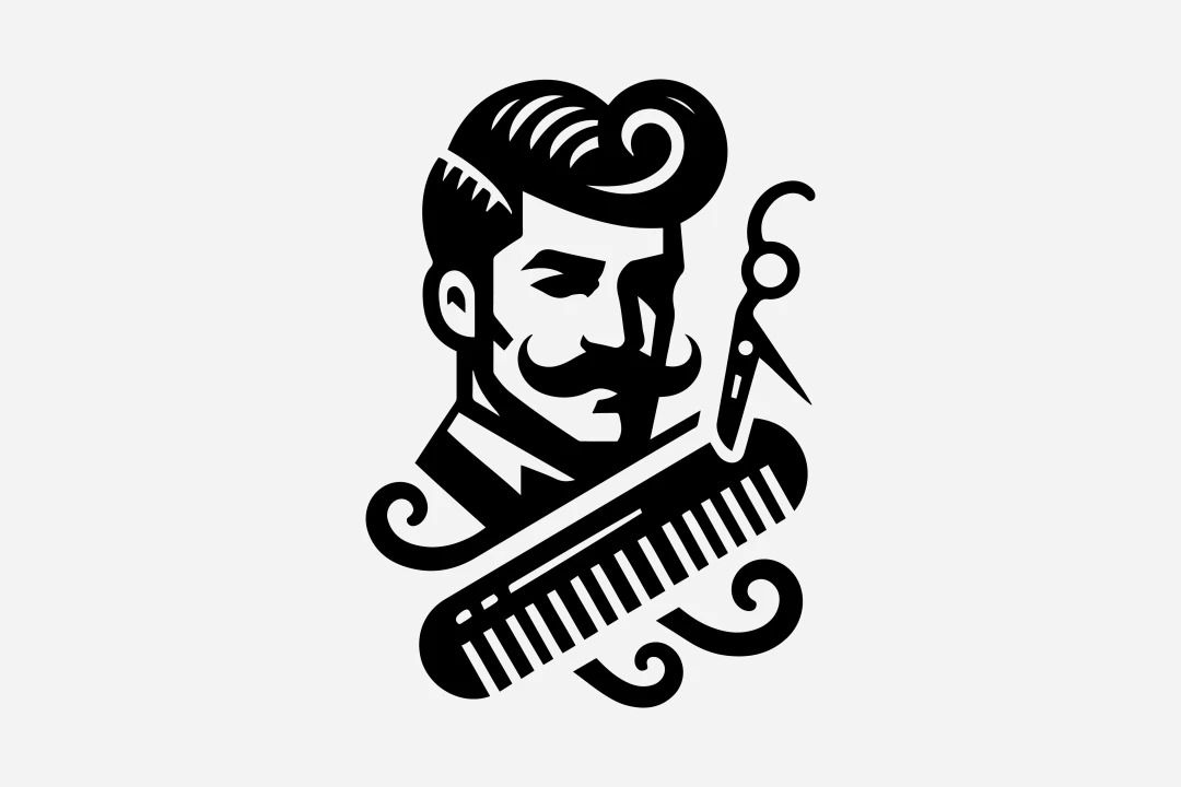 لوگو طراحی شده برای آرایشگاه مردانه