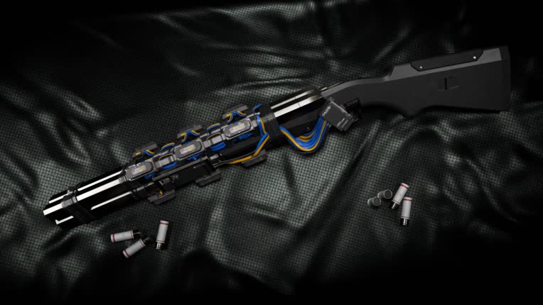 Cerulean Systems - Triple Barrel Shotgun طراحی مدل و Game Asset