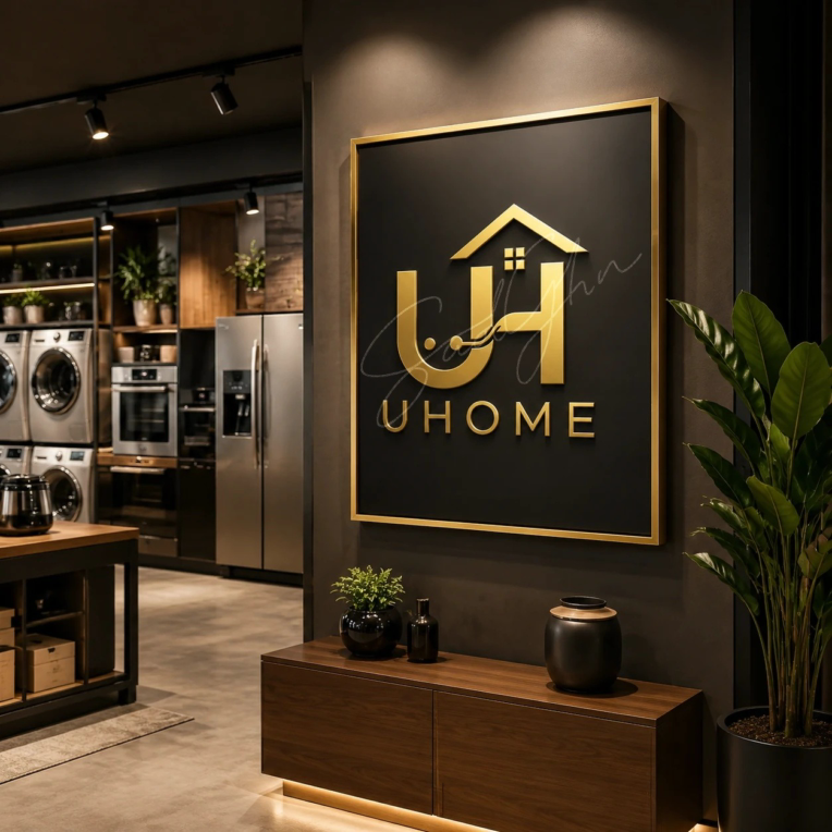 طراحی لوگو UHOME| هویت بصری یک برند مدرن لوازم خانگی!