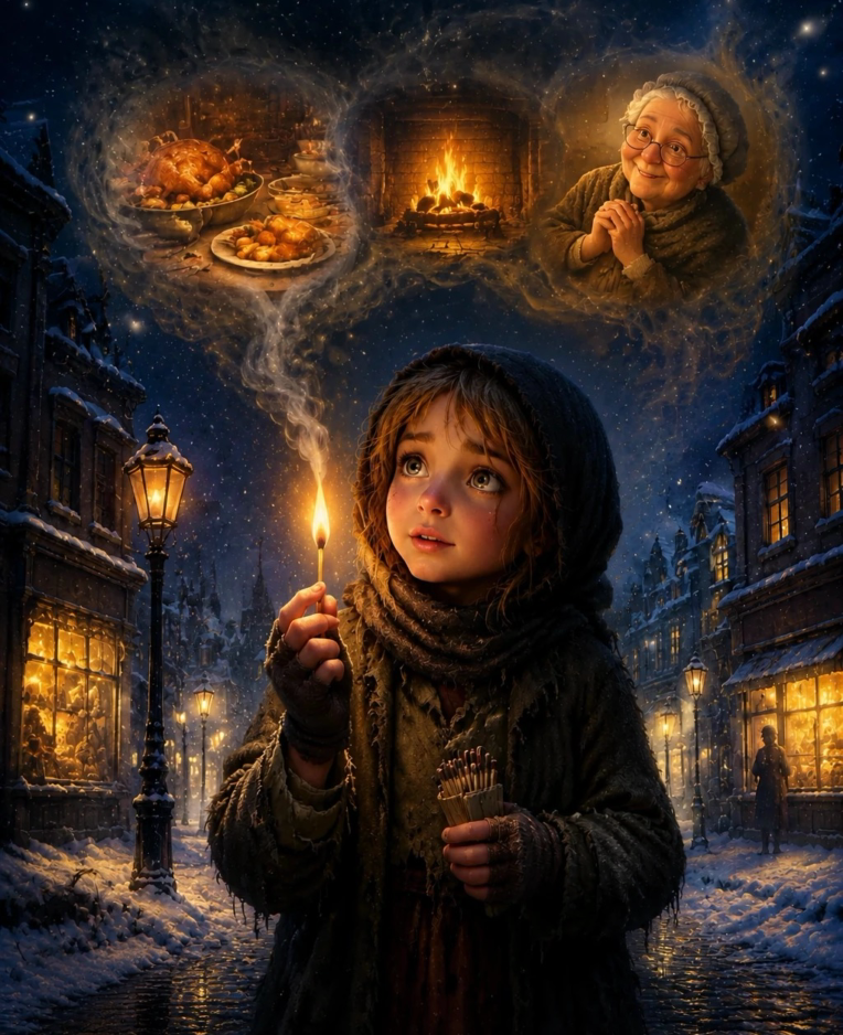 داستان دخترک کبریت فروش(زبان انگلیسی)