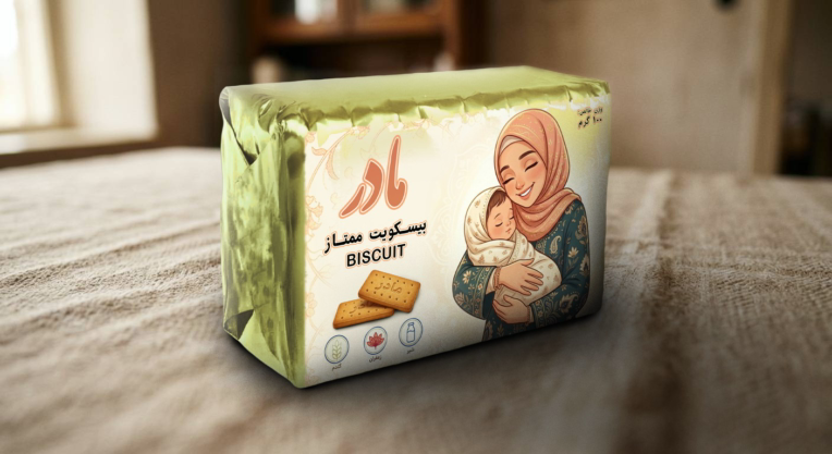 باز طراحی بسته بندی بیسکوییت مادر