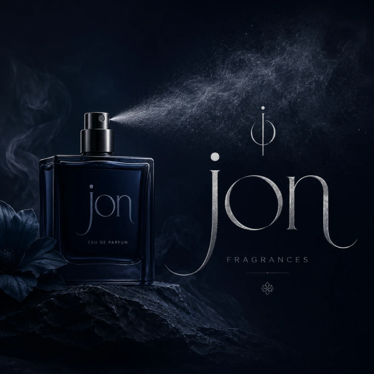 طراحی لوگو و هویت بصری برای فروشگاه عطر فروشی jon