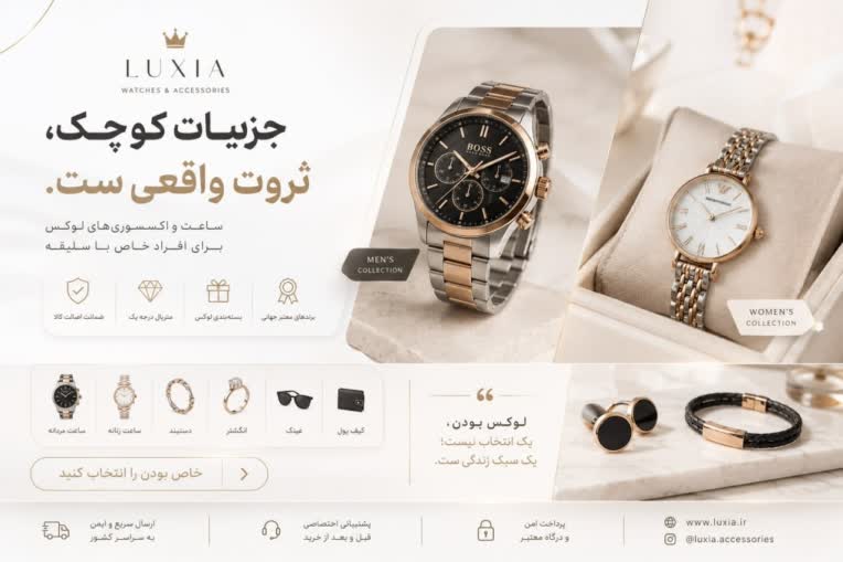 نمونه بنر های تبلیغاتی گالری ساعت