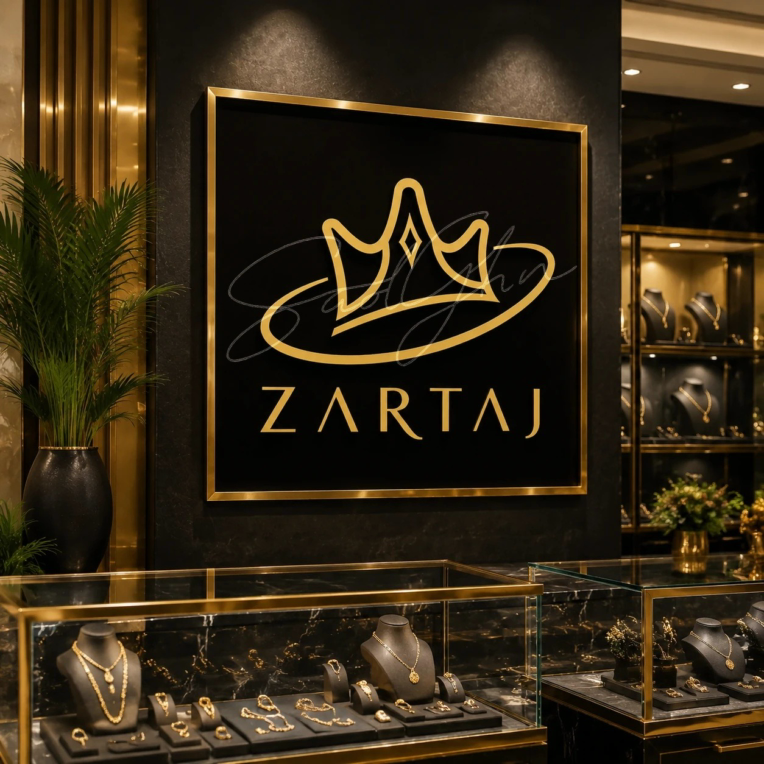طراحی لوگو ZARTAJ| هویت طلا در قالب یک تاج متفاوت