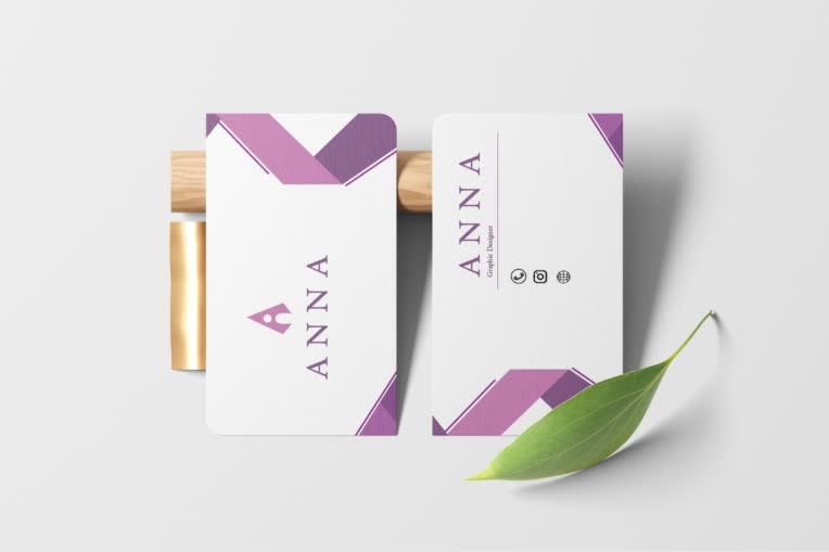 طراحی لوگو minimal shape و کارت ویزیت برای اسم برندینگ ANNA