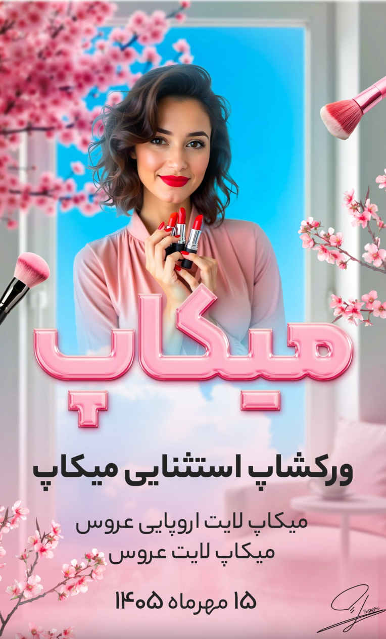 بنر استوری برای ورکشاپ سالن زیبایی