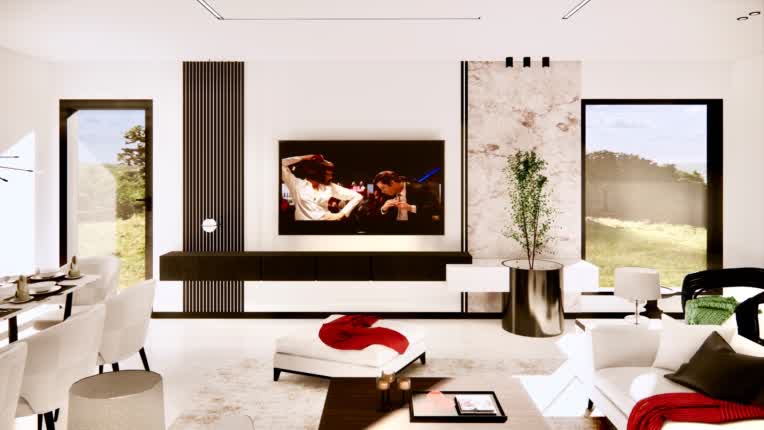 طراحی Tv wall - نورپردازی num23