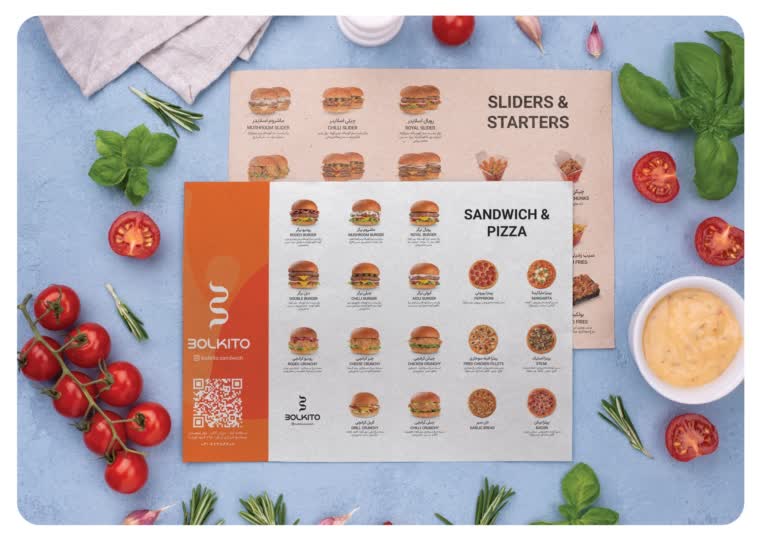 طراحی منو فست فود | FAST FOOD MENU