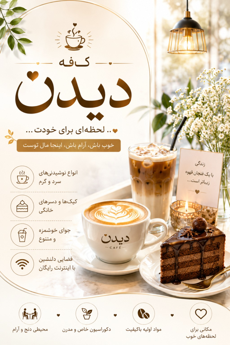 بنر فوق العاده زیبا برای شغل کافه
