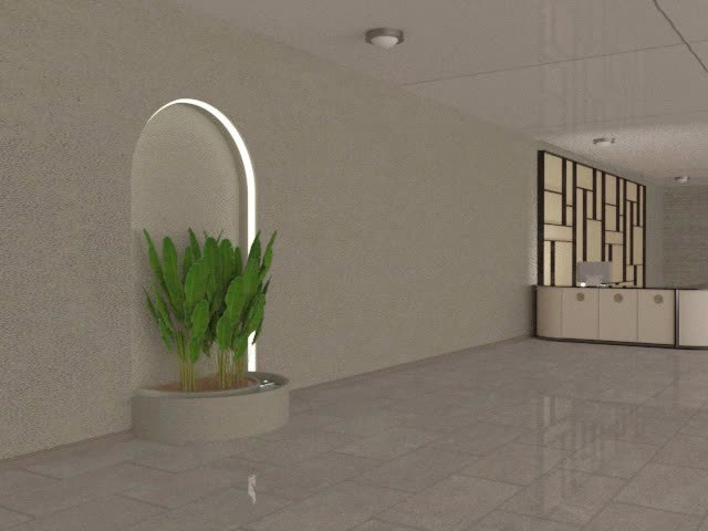 طراحی سه بعدی فلاورباکس  در لابی هتل