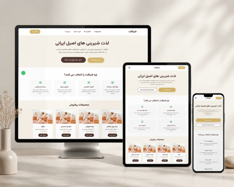 طراحی و پیاده‌ سازی وب‌ سایت فروشگاه قنادی با تمرکز بر تجربه کاربری و فروش آنلاین