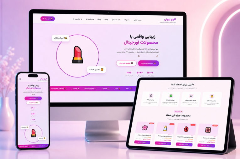 طراحی وب‌ سایت فروشگاه محصولات آرایشی و بهداشتی با تمرکز بر تجربه خرید حرفه‌ ای