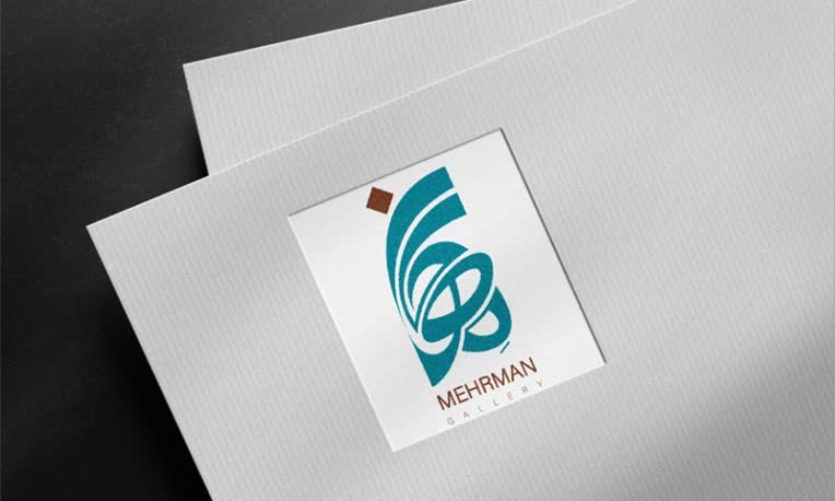 طراحی لوگوی گالری مهرمان «آنجا که خط، جان می‌گیرد»