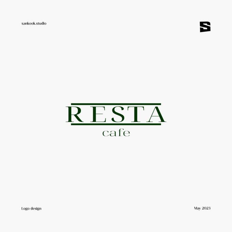 طراحی لوگو تایپ انگلیسی برای کافه " RESTA "