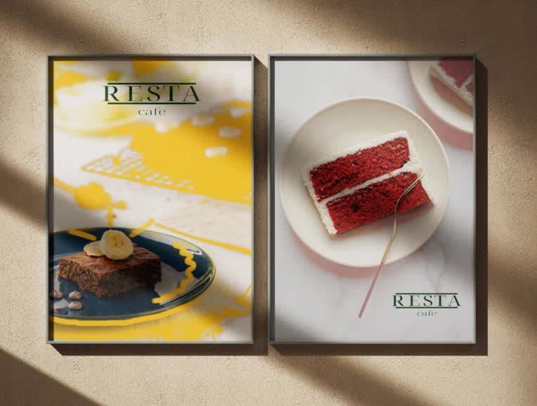 طراحی پوستر تبلیغاتی برای کافه " RESTA "
