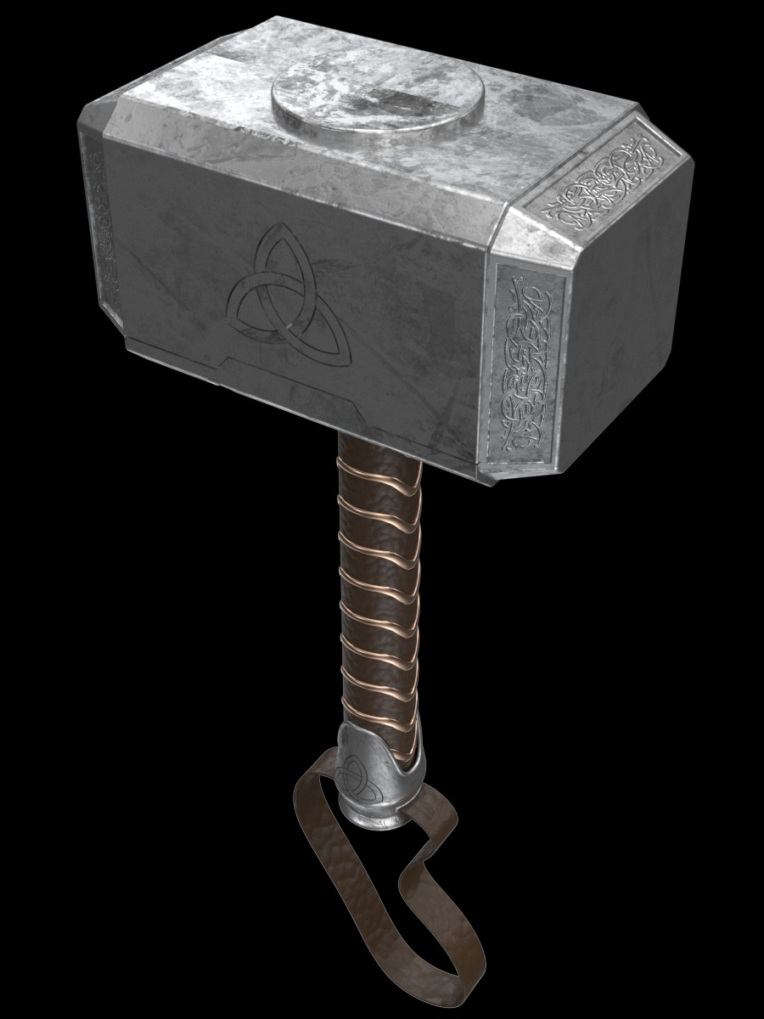Thor axe مدلسازی پتک ثور (یکی از کاراکتر‌های ابرقهرانان مارول)