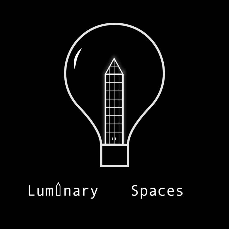 طراحی لوگو مینیمال گروه طراحی نورپردازی داخلی Luminary spaces
