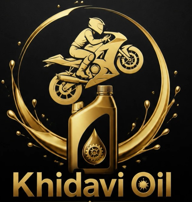 لوگوی طلایی برای روغن موتور به همراه قاب دور تصویر