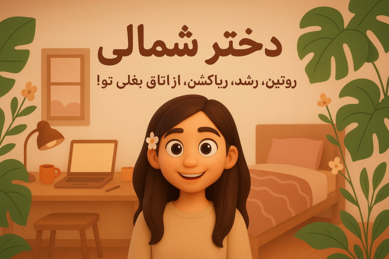 طراحی بنر یوتیوب با موضوع خوابگاه دانشجویی — چهره انیمیشینی و سبک مینیمال و کارتونی