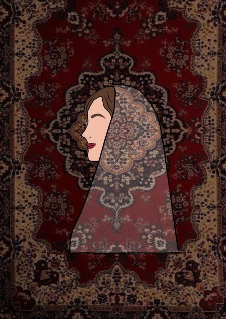 بانوی اصیل ایرانی با فرش ایرانی 💫👀