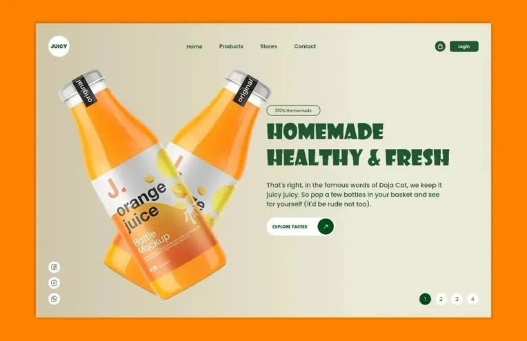 طراحی لندینگ پیج حرفه‌ای برای برند نوشیدنی (Product Landing Page)
