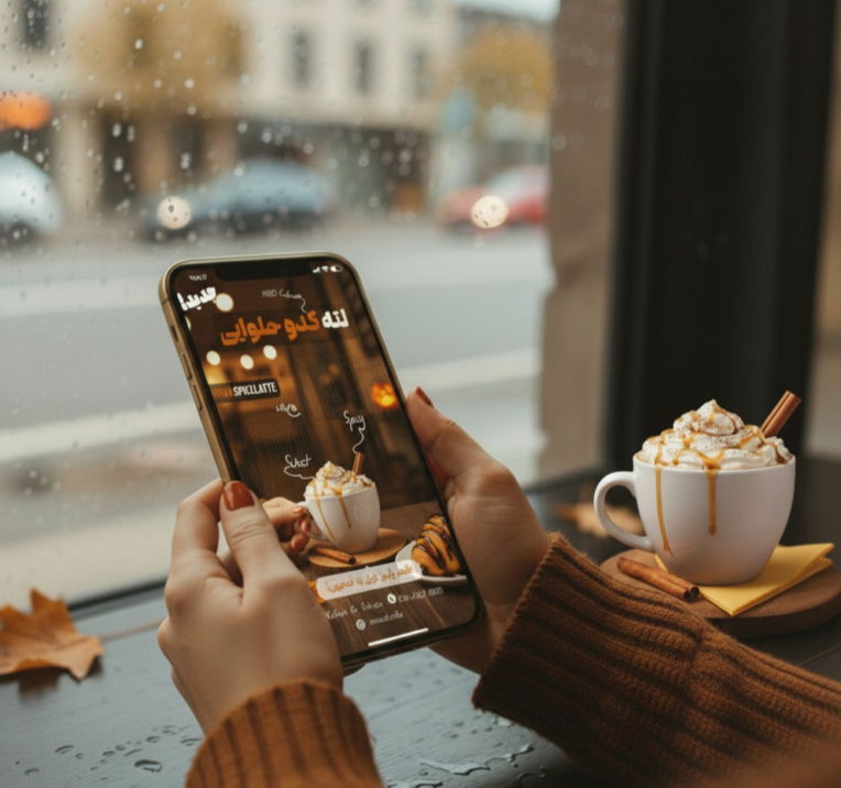 طراحی بنر استوری برای کافی شاپ